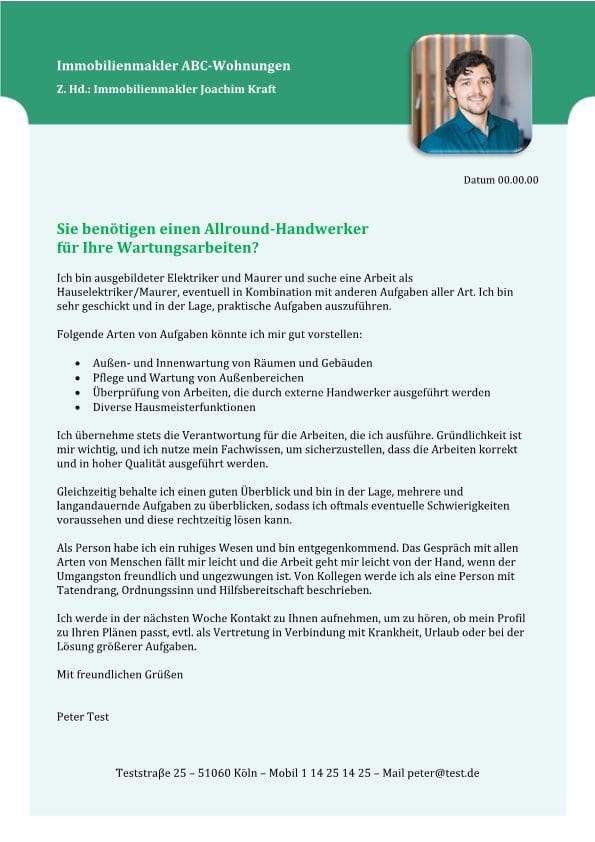 All Round Handwerker M W Cv Bewerbung