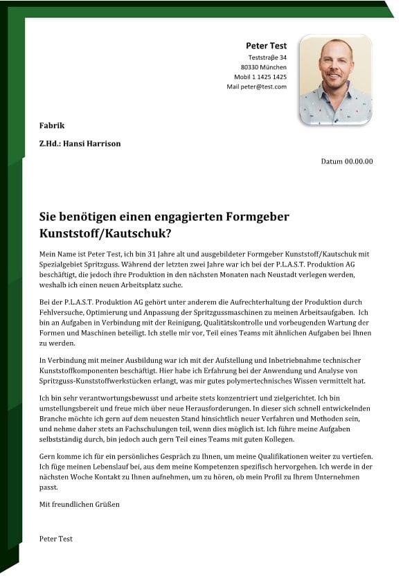 Formgeber m/w Kunststoff/Kautschuk