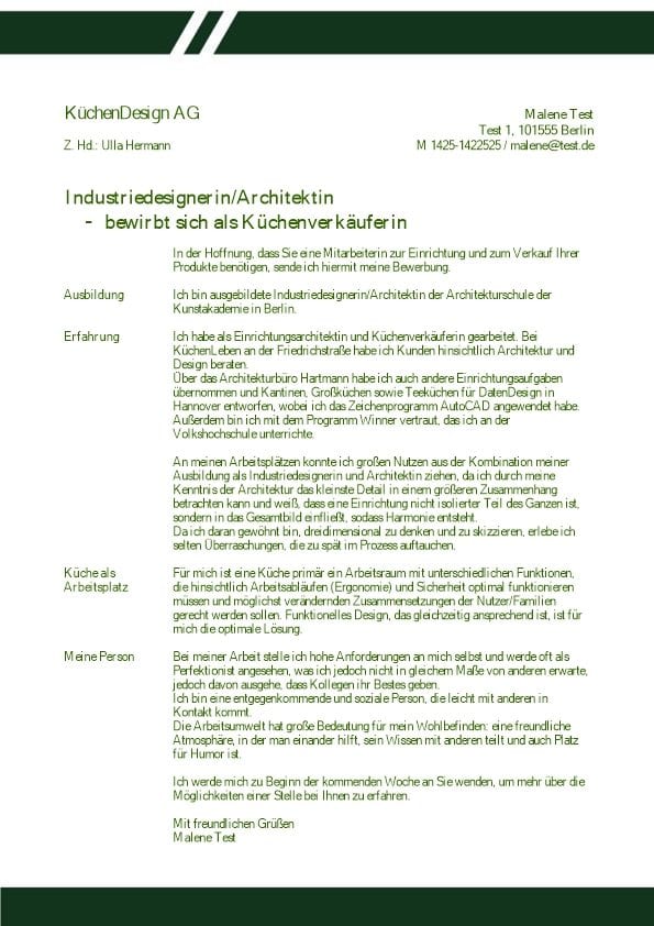 1 Industriedesignerin sucht Arbeit als Küchenverkäufer_in