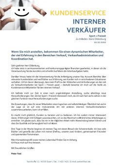 Kundenservice-Mitarbeiter m/w interner Verkauf