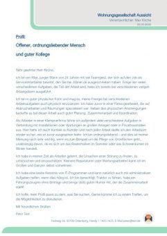 1 Servicemitarbeiterin m_w Wohnungsgesellschaft