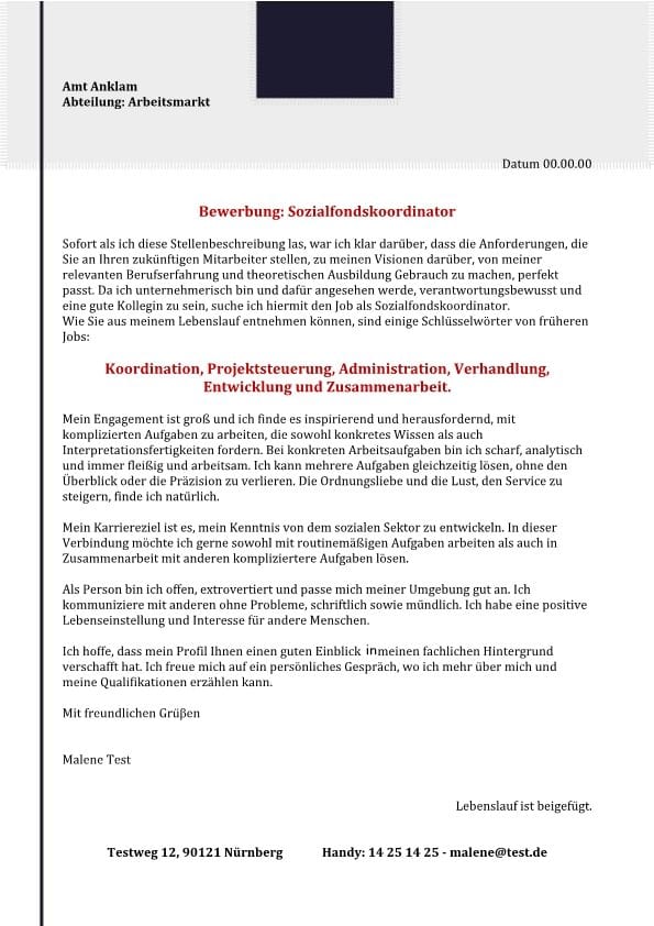 Sozialfondskoordinator m/w – scharf und analysierende