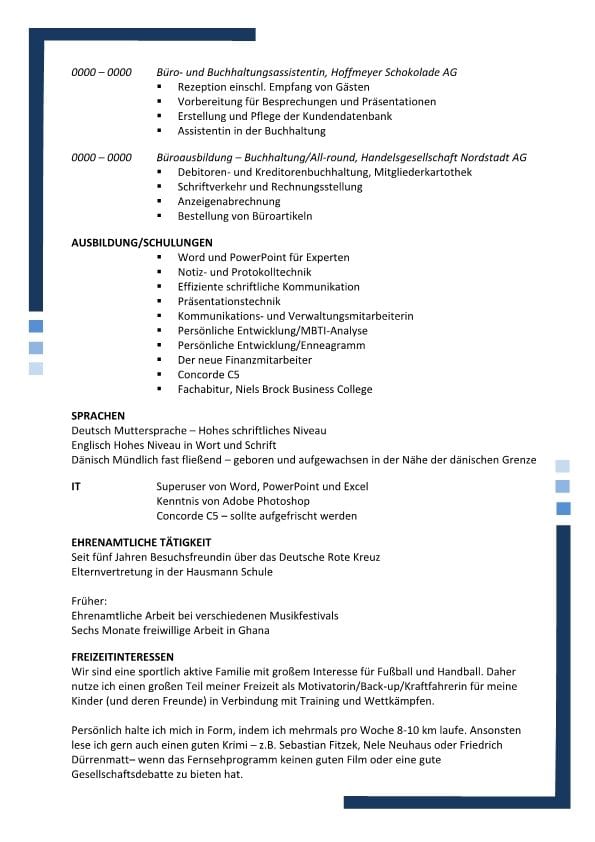 Lebenslauf Personliche Assistentin Sekretaring Mit Profil 2 Seiten Cv Bewerbung