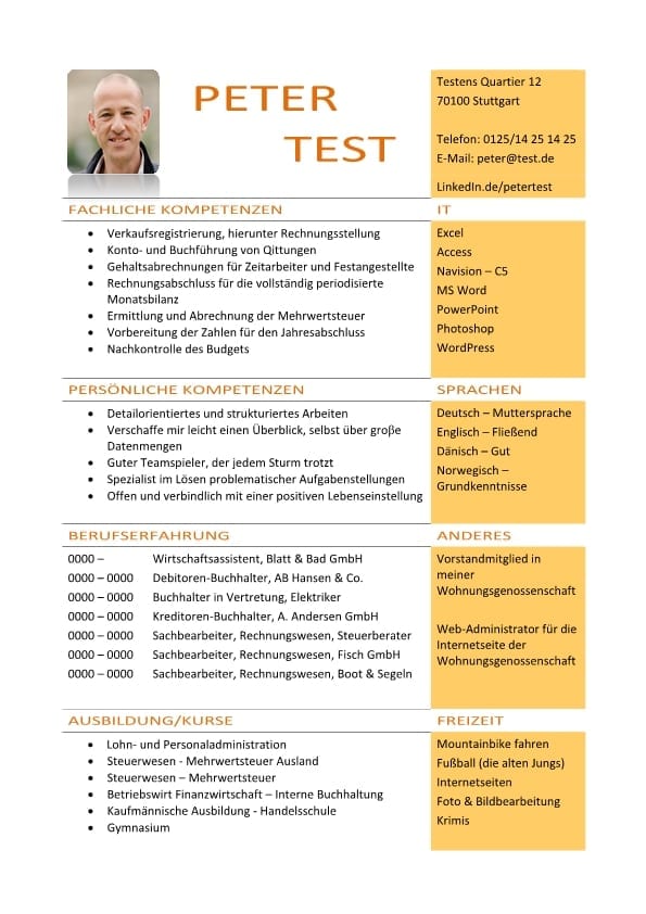 1 Lebenslauf-Kompetenz-mit-fachlichen-und-persönlichen-Kompetenzen-gelb