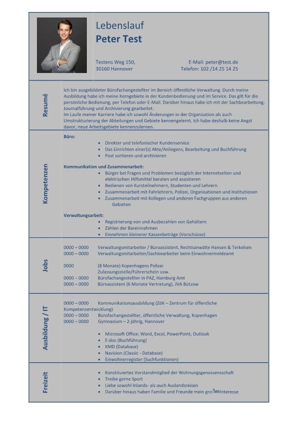 1 Lebenslauf-Kompetenzen-Büro-Kommunikation-Verwaltung-blau