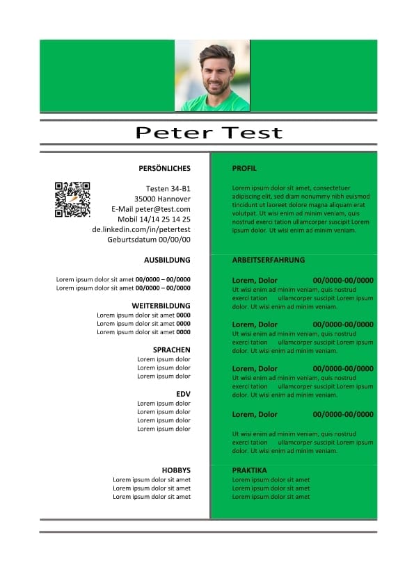 1 Lebenslauf-Vorlage-mit-QR-grün