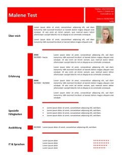 1 Lebenslauf-Vorlage-in-der-Tabelle-rot