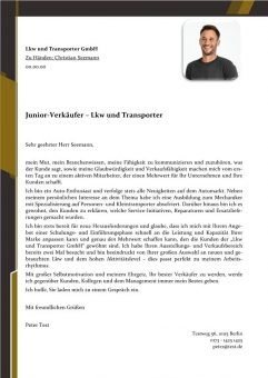 1 Junior-Verkäufer - Lkw und Transporter